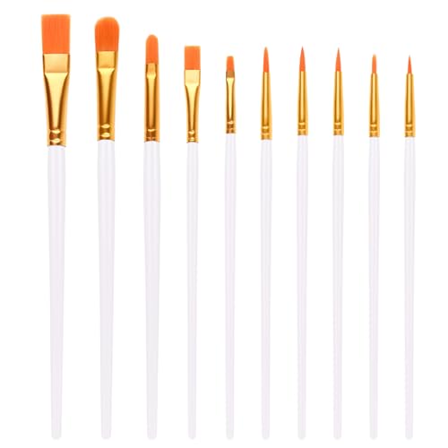 10 PCS Nylon Hair Paint Brushes Set - Flat Art Paintbrushes... - Deal Amazon à 1.99€