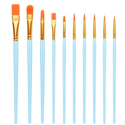 10 PCS Nylon Hair Paint Brushes Set - Flat Art Paintbrushes... - Jouets & Jeux Amazon Royaume-Uni à 1.99€