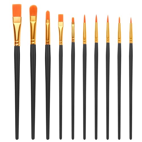 10 PCS Nylon Hair Paint Brushes Set - Flat Art Paintbrushes... - Jouets & Jeux Amazon Royaume-Uni à 1.99€