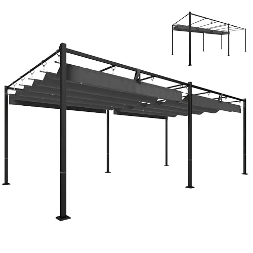 Outsunny Pérgola de Jardín 6x3 m con Techo Retráctil... - Jardin & Extérieur Amazon Espagne à 419.99€