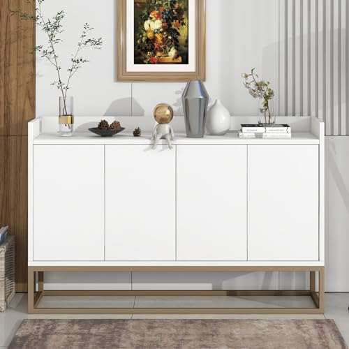 INONEFT Küchenschrank, Sideboard mit 4 Türen, Weiß... - Maison & Cuisine Amazon Allemagne à 76.99€