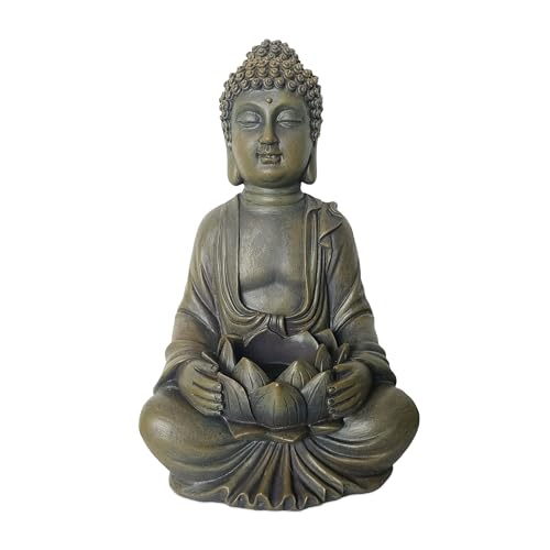 Relaxdays Statue de Bouddha Assis 30 cm, Jardin, Fleur de... en promo à 34,99€ (-42%) sur Amazon FR