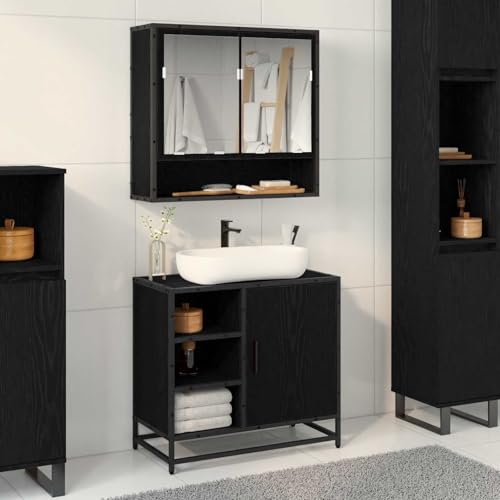PUGYNBK Black Oak Bathroom Cabinet 65 x 33 x 60 cm... - Sports & Fitness Amazon Royaume-Uni à 77.00€