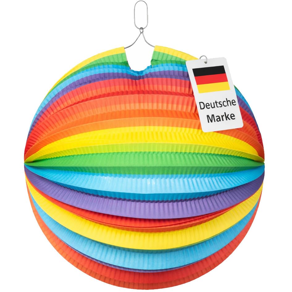 Bunte Lampions * Regenbogen * aus Papier als Deko für... - Loisirs Créatifs Amazon Allemagne à 1.99€