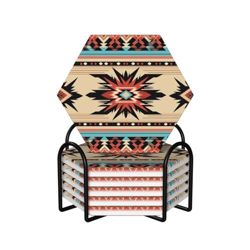 Drink Coasters Set of 6 Non-Slip Ceramic Coasters with... - High-Tech & Électronique en promo à 12.99€