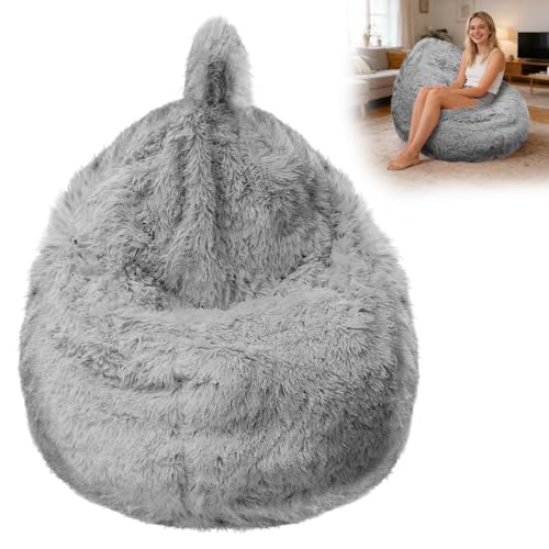 Kids Fluffy Faux Rabbit Fur Bean Bag Chair Cover (No... - Jouets & Jeux en promo à 15.99€