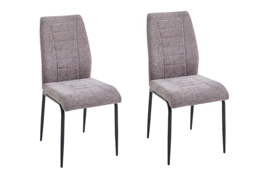A ASPECT Set Of 2 Anna Upholstered Dining Chairs With Black... - Home & Kitchen Amazon UK à 73.80€