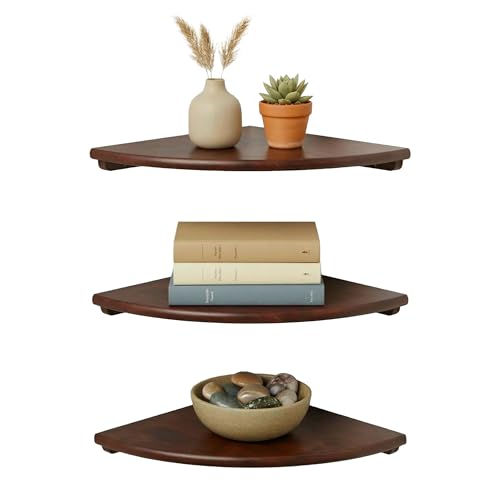 Étagère d'angle Relaxdays, 3 x 18 x 18 cm, Noyer, Salon... en promo à 26,55€ (-51%) sur Amazon FR