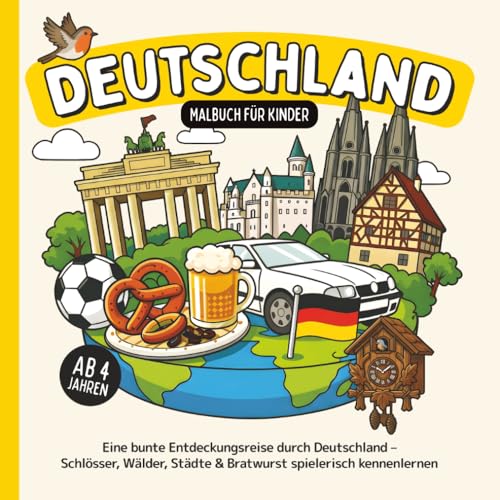 Deutschland Malbuch für Kinder ab 4 Jahren: Eine bunte... - Jouets & Jeux Amazon Royaume-Uni à 5.64€