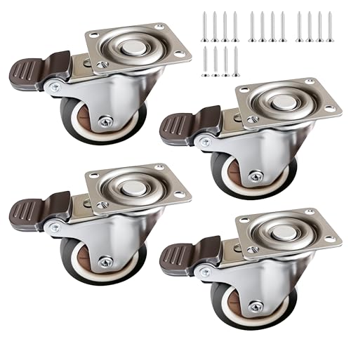 Relaxdays Lenkrollen, 4er Set, 50 mm, 140 kg, mit Bremse... - Home & Kitchen Amazon Germany à 19.15€