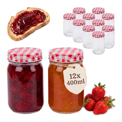 Relaxdays Einmachgläser, 12er Set, 400 ml, Twist Off... - Maison & Cuisine Amazon Allemagne à 19.25€
